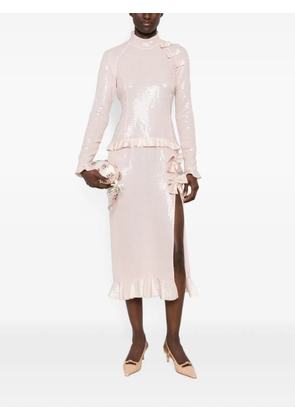 Alessandra Rich sequin-embellished bow-detail midi dress - Pink