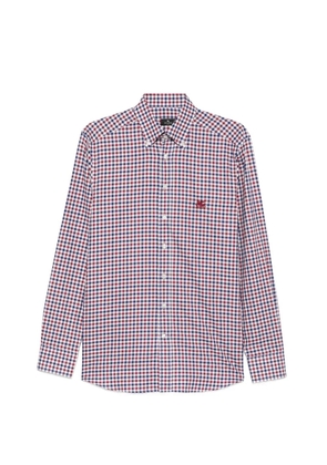 ETRO gingham-check embroidered-logo shirt - White