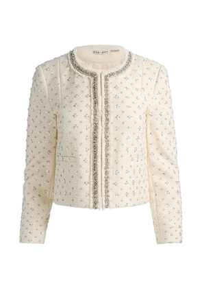 alice + olivia Thomasina tweed jacket - White