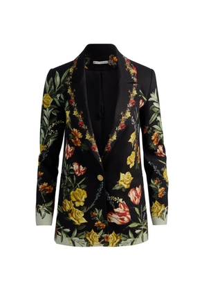 alice + olivia Denny floral-print blazer - Black