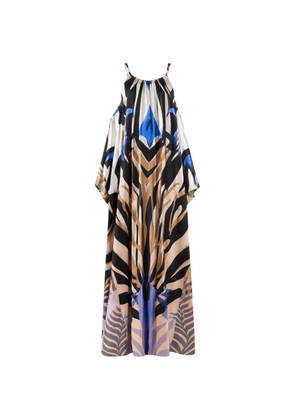 NEMA abstract-print halter-neck maxi dress - Black
