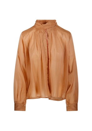 Forte Forte mock-neck gathered blouse - Orange