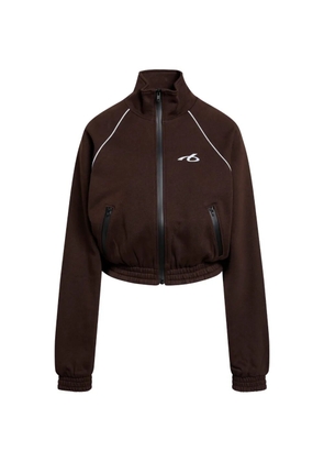 Balenciaga logo-embroidered cropped tracksuit jacket - Brown