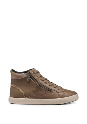 Geox Blomiee panelled high-top sneakers - Brown