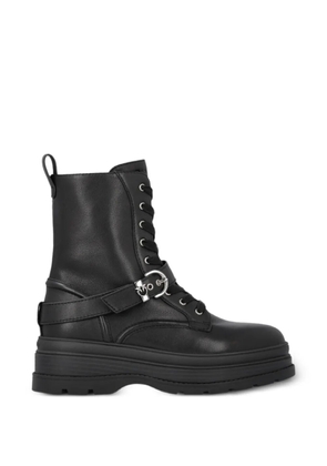 PINKO buckle-strap lace-up boots - Black