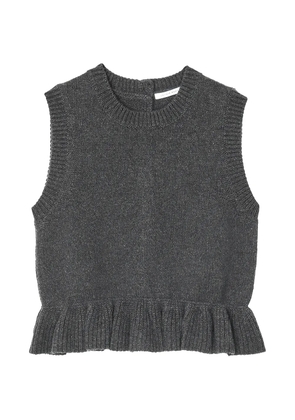 Cecilie Bahnsen Bill ruffled knitted vest - Grey