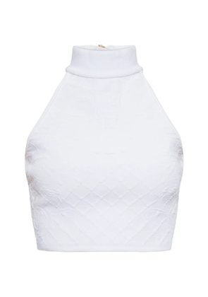 Balmain jacquard-knit turtleneck top - White