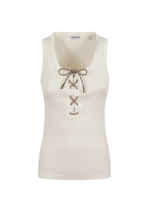Burberry Cleo lace-up ribbed tank top - Neutrals