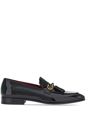 Ferragamo Gancini-plaque leather loafers - Black