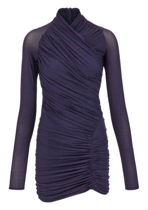 Ferragamo ruched long-sleeve minidress - Blue