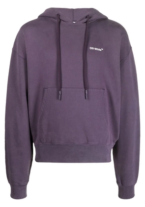 Off-White graphic print cotton hoodie - Purple
