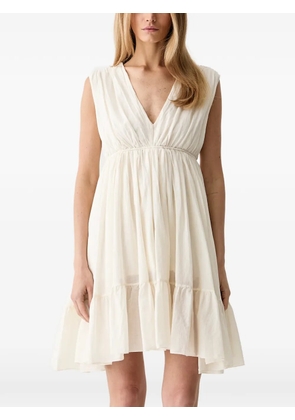 VICOLO braided-detail tiered mini dress - Neutrals
