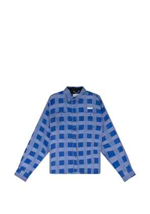 4SDESIGNS plaid-pattern buttoned shirt - Blue