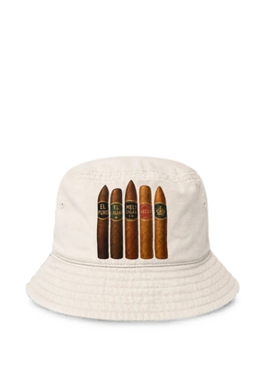 Melt graphic-print bucket hat - White