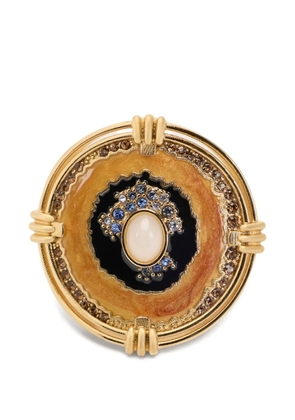 Roberto Cavalli crystal-embellished enamel ring - Gold