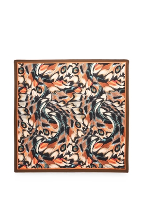 Roberto Cavalli butterfly-print square scarf - Orange