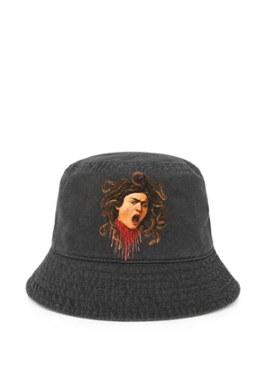 Melt graphic-print cotton bucket hat - Black