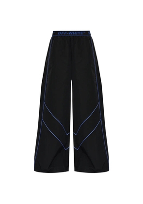 Off-White piped-trim logo-waistband track pants - Black