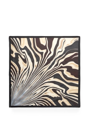 Roberto Cavalli marble-print scarf - Black