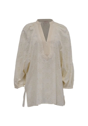 Tory Burch Broderie tunic blouse - Neutrals