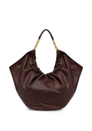 Coccinelle Smash embossed-logo chain-link tote bag - Brown