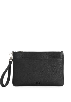Dolce & Gabbana calfskin toiletry bag with logo - Black
