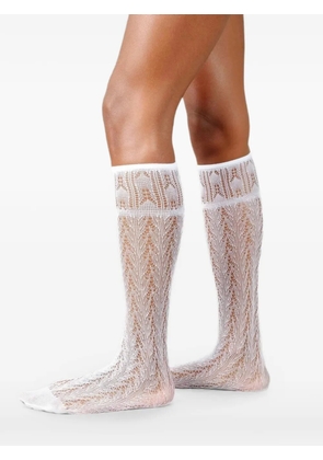 Swedish Stockings Erica crochet-knit socks - White