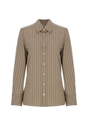 Marella striped long-sleeved shirt - Brown