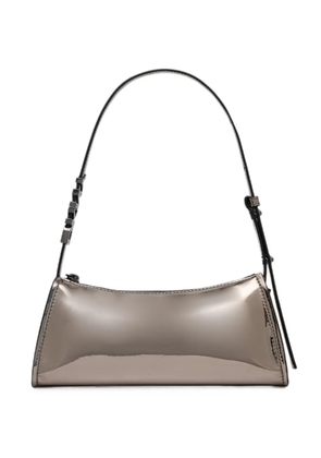 DKNY logo-plaque metallic shoulder bag - Brown