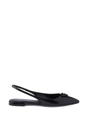 Prada brushed leather ballerina slingbacks - Black