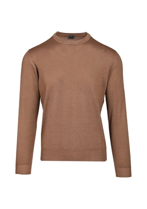 Fedeli crew-neck wool sweater - Brown