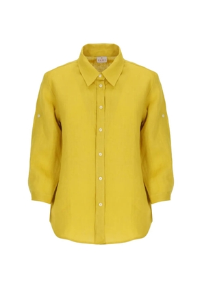 EMME button-up three-quarter-sleeved shirt - Yellow