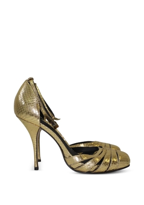 Carvela python-effect strappy pumps - Gold