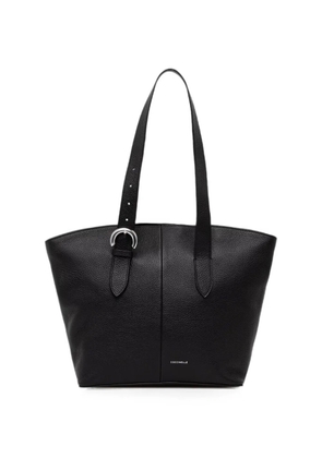 Coccinelle buckle-detail pebbled-leather tote bag - Black