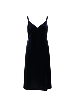 ASPESI velvet spaghetti-strap midi dress - Blue