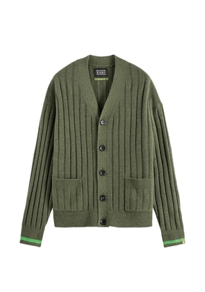 Scotch & Soda ribbed-knit patch-pocket cardigan - Green