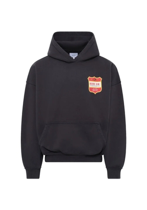RHUDE crest-graphic kangaroo-pocket hoodie - Black
