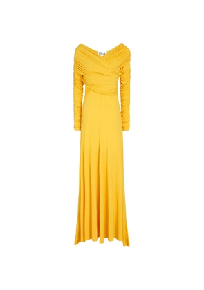 TOVE Aurelie wrap-effect ruched dress - Yellow