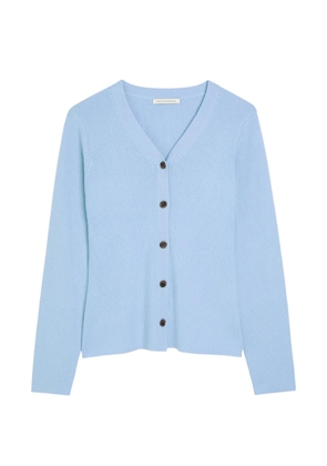 Emilia Wickstead Ash ribbed-knit V-neck cardigan - Blue
