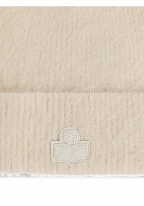 ISABEL MARANT Peeta logo-patch beanie hat - Neutrals