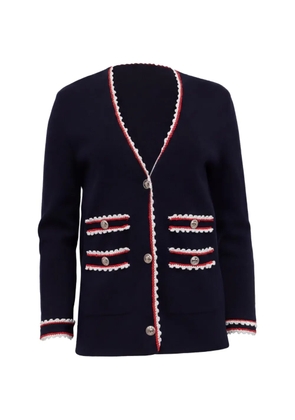Maje Moulinette contrast-trim cardigan - Blue