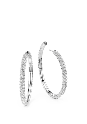 Swarovski crystal-embellished hoop earrings - Silver