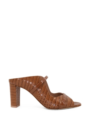 Malone Souliers croc-effect patent leather sandals - Brown