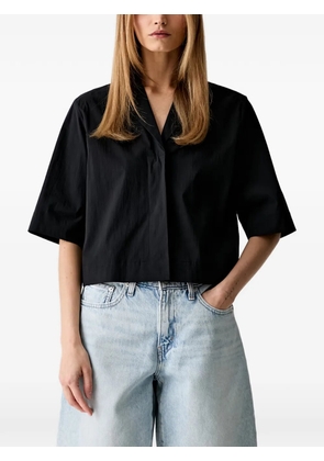 Marc O'Polo notched-collar short-sleeve shirt - Black