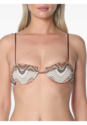 MC2 Saint Barth Salina wave-pattern bikini top - White