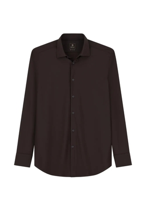 Boggi Milano shirt in stretch nylon B Tech slim fit - Brown