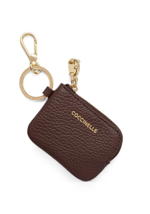 Coccinelle C-Me Softy pebbled leather keyring - Brown