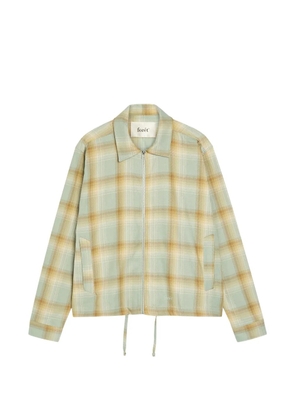 Foret Loft check-pattern zip-up jacket - Green