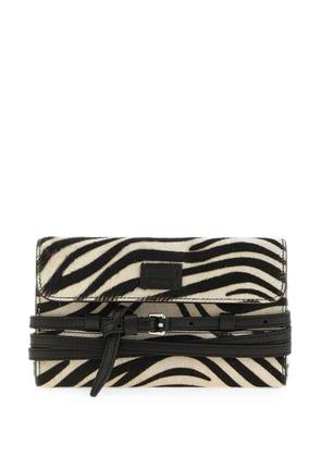 Moschino zebra-print Tie Me wallet on chain - Neutrals