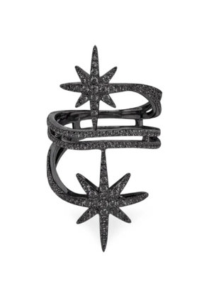 APM Monaco star-motif crystal-embellished ring - Black